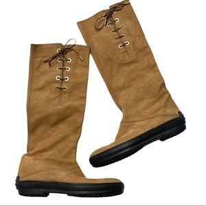 Tod's Tan Lace Up Boots